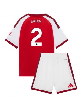 Otroški Nogometna dresi replika Arsenal William Saliba #2 Domači 2026-27 Kratek rokav (+ hlače)